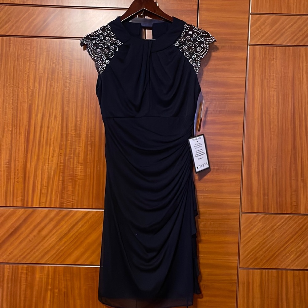- Betsy & Adam cocktail sheath beaded dress NWT size 6